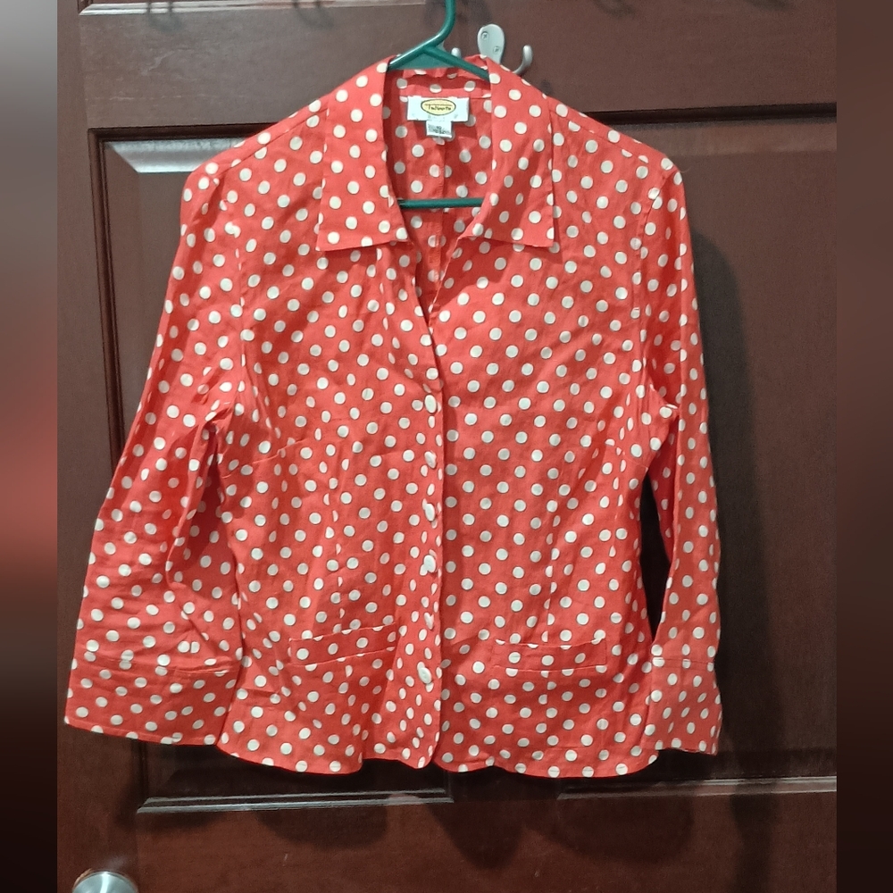 Talbots Red Polka Dot Blazer